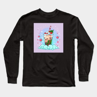 Christmas bubble tea Long Sleeve T-Shirt